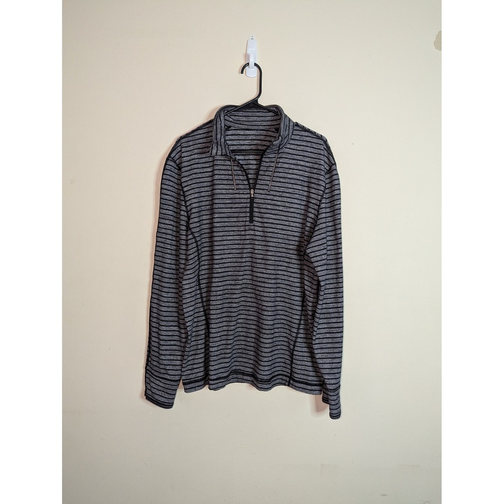 Lululemon Metal Vent Tech 1/2 Zip Pullover Mens Large Striped Long Sleeve - Picture 3 of 9